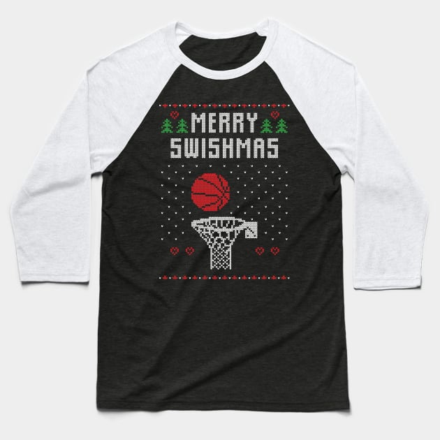 Ugly Christmas Sweater Funny merry swishmas Baseball T-Shirt by Designerabhijit